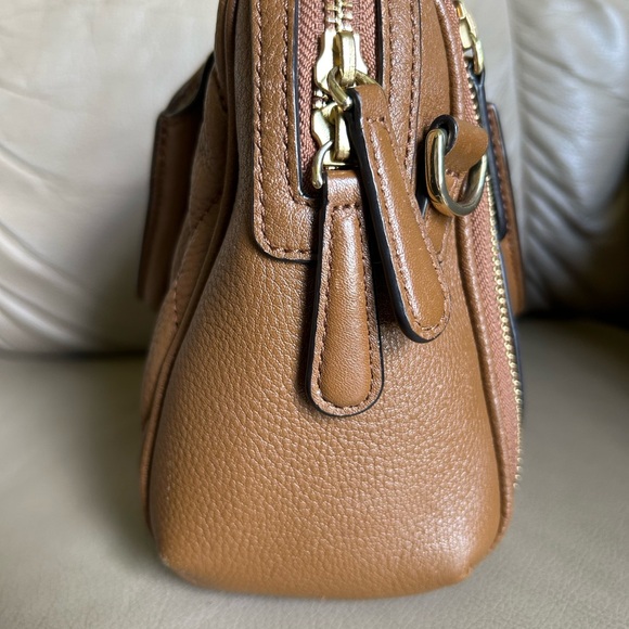 Vera Bradley Leather Quilted Mini Marlo Crossbody Saddle Brown - Picture 15 of 16